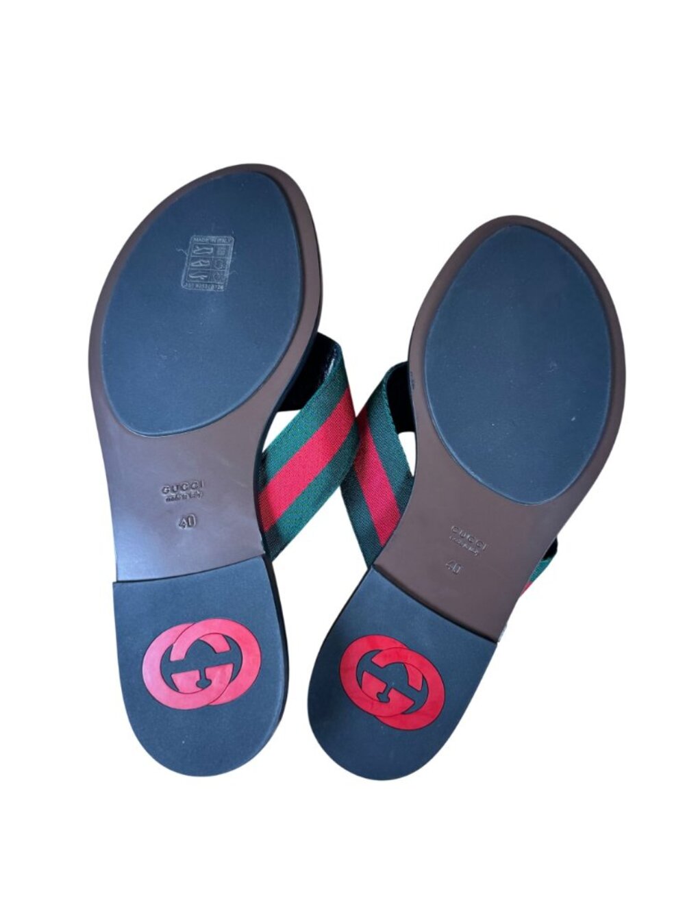 Gucci Kika Red Interlocking GG Thong Flip Flop Sandals Flat Size EU 40 US 10 - Picture 5 of 8